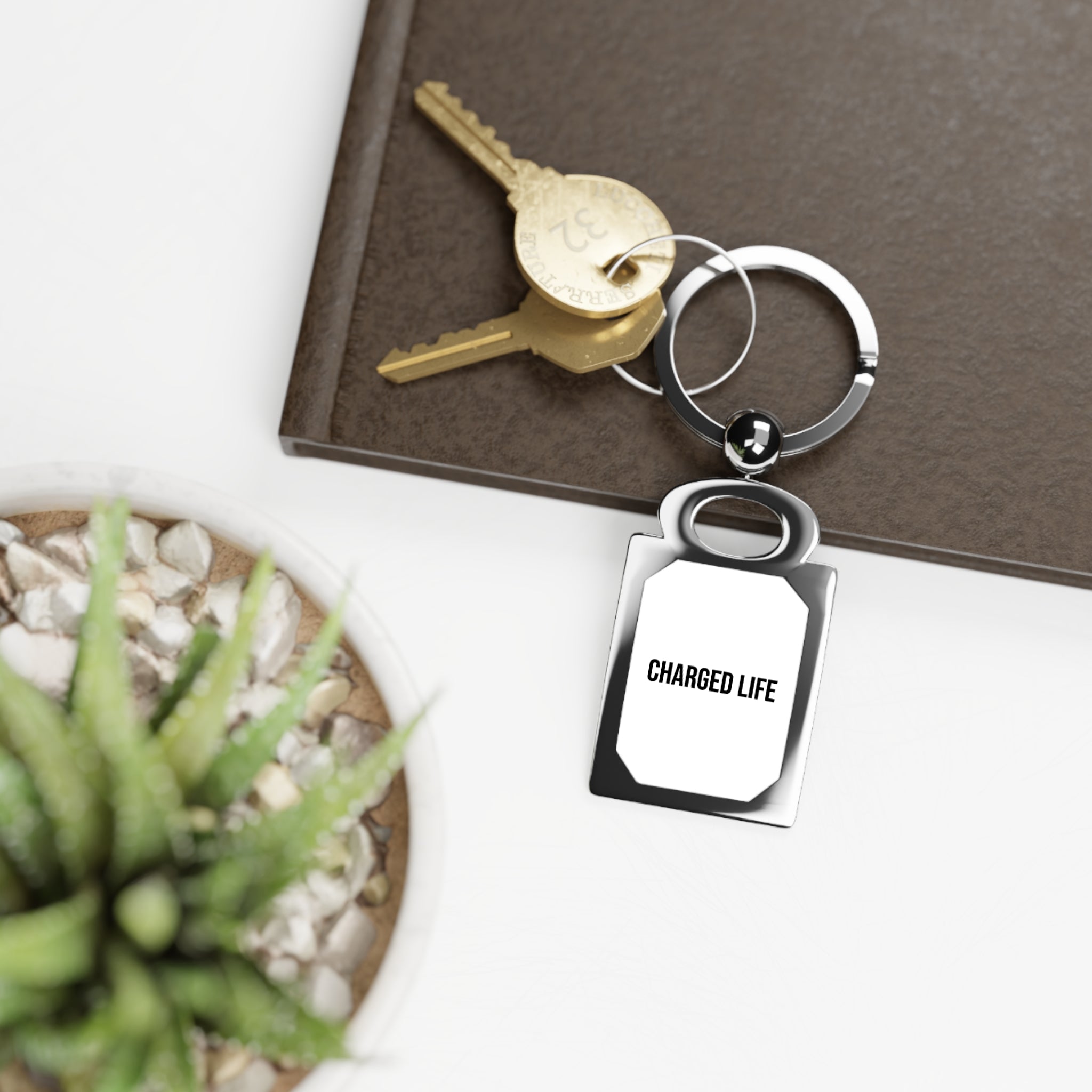 Charged Life Metal Keychain | Electric Vehicle  Lifestyle Keyring